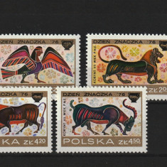 Polonia, 1976 | Ziua mărcii poştale - Picturi pe ceramică antică | MNH | aph