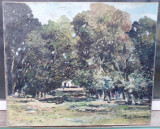 Tablou vechi - Casa din padure - Paul Verona, Peisaje, Ulei, Impresionism
