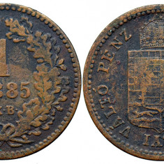 1885 KB, 1 krajczár - Franz Joseph - Ungaria!