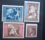 Set timbre Germania Deutsches Reich 1942 supratipare-Congresul Poștal Viena ștampilat Boemia și Moravia - A228