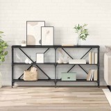 vidaXL Masă de consolă Stejar Negru 160 x 30 x 75 cm Lemn compozit 881904