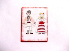 Magnet barbat si femeie costum traditional, magnet frigider 36001