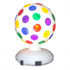 Glob disco, 15 cm, rotativ, alimentare baterii, alb foto