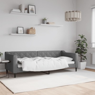 vidaXL Cadru de pat, gri &amp;icirc;nchis, 80x200 cm, textil 354157 foto