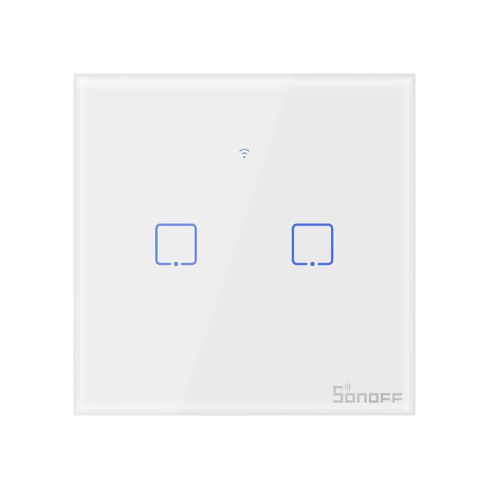 Intrerupator Smart cu Touch Wifi + RF 433 Sonoff T1 EU TX, 2 canale