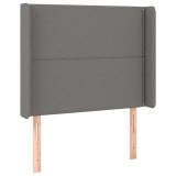 Cumpara ieftin Tablie de pat cu aripioare gri inchis 103x16x118/128 cm textil