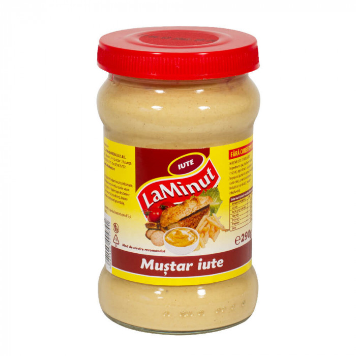 Mustar Iute La Minut, 290 g, Mustar La Minut, Mustar de Masa La Minut, La Minut Mustar Iute, Mustar Picant La Minut, La Minut Mustar Picant, La Minut