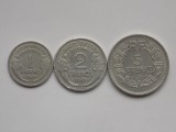 LOT 3 Monede FRANTA: 1, 2, 5 Francs 1947 B - Numismatica Colectie