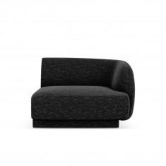 Modul canapea dreapta 1 loc, Miley, Micadoni Home, BL, 92x85x74 cm, poliester chenille, negru