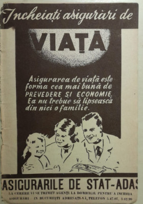 1954, reclamă ADAS asigurare de viata stalinism comunism romania D1 foto