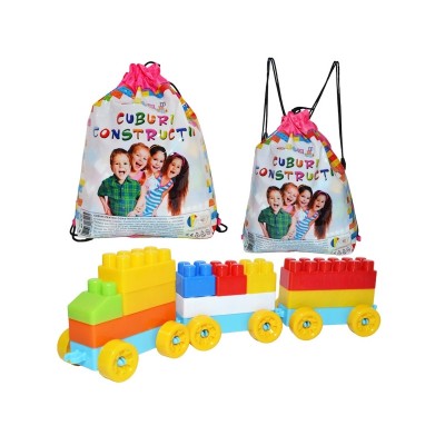 Cuburi constructii in rucsac, 320 piese/570g, 7Toys foto