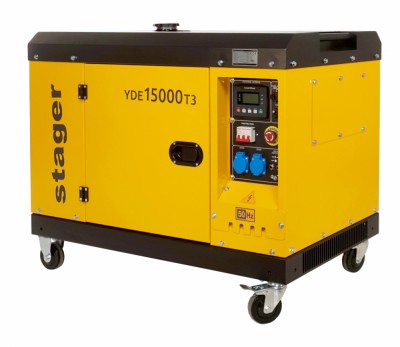 Generator insonorizat Stager YDE15000T3 14kVA, 19A, 3000rpm, 400V, diesel, pornire electrica foto