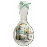 Suport lingura Craciun Village ceramica multicolora in cutie cadou cm 11,5 x 24,5 H