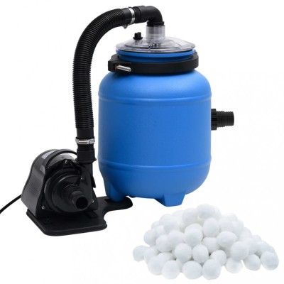 Pompă de filtrare pentru piscină, negru și albastru, 4 m&amp;sup3;/h foto
