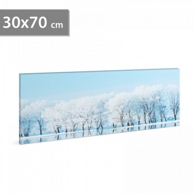 Tablou decorativ cu LED - peisaj de iarnă - 2 x AA, 70 x 30 cm foto