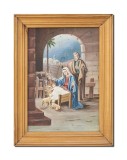 Cumpara ieftin Tablou vechi pictat manual inramat, Nasterea Domnului Iisus Hristos, 60x45cm ulei pe panza, Emilian Enache