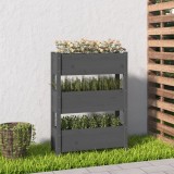Cumpara ieftin Jardinieră, gri, 77 x 25 x 104,5 cm, lemn masiv de pin