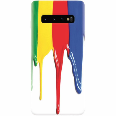 Husa silicon pentru Samsung Galaxy S10, Dripping Colorful Paint foto