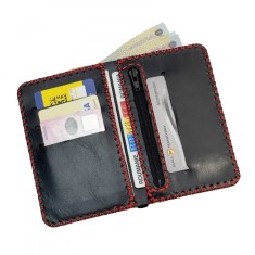 Portofel, din piele naturala, compartiment marunt, Jack 2 L, Negru antichizat