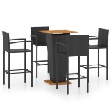 Cumpara ieftin Set mobilier bar de gradina, 5 piese, negru