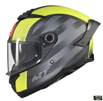 Casca integrala pentru scuter - motocicleta MT Thunder 4 SV Treads D3 galben fluor mat (ochelari soare integrati) S (55/56cm) foto