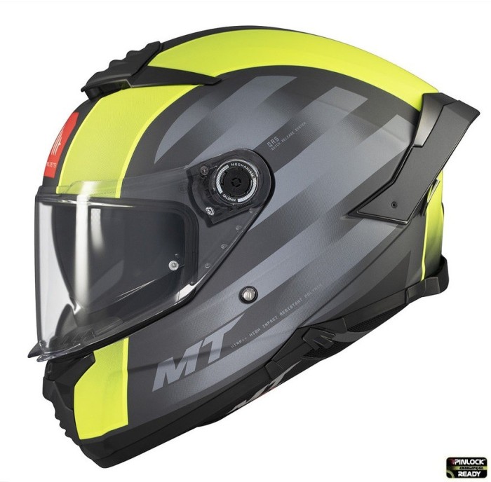 Casca integrala pentru scuter - motocicleta MT Thunder 4 SV Treads D3 galben fluor mat (ochelari soare integrati) S (55/56cm)
