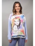 Cumpara ieftin Bluza Dama Caprice, Combinata cu Camasa si Print, Talie Unica S-XL, Bumbac 100%, FashionLand, Made in Italy, Imprimeu Tigru/Femeie