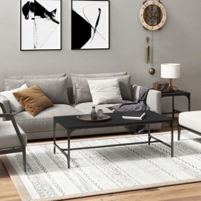 vidaXL Măsuță de cafea, negru, 100x50x35 cm, lemn prelucrat 819387 foto