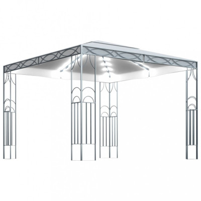 Pavilion cu sir de lumini LED, crem, 300x300 cm GartenMobel Dekor foto