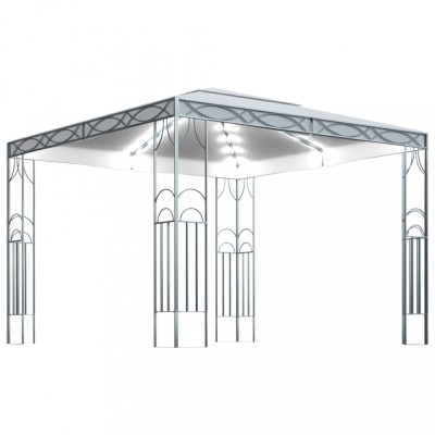 Pavilion cu sir de lumini LED, crem, 300x300 cm foto