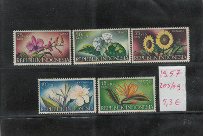 Indonezia 1957 Mi 205/09 - Flora, flori foto