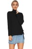 BL1001-1 Pulover tricotat, cu spect reiat, guler inalt si snur pe laterale, L, M/L