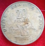 (M1566) MONEDA DJIBOUTI - 20 FRANCS 1977, EXOTICA