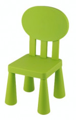 Scaun cu spatar oval pentru copii din masa plastica culoare verde Raki foto