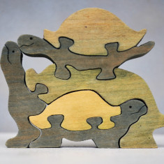 Puzzle din lemn cu Broaste testoase