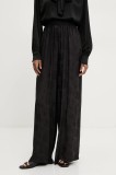 Answear Lab pantaloni femei, culoarea negru, lat, high waist