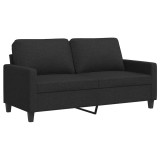 Cumpara ieftin Canapea cu 2 locuri, negru, 140 cm, material textil