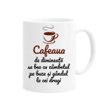 Cana alba personalizata cafeaua de dimineata, INOVATIX&reg;. 330 ml