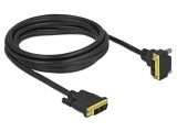 Cablu DVI-D (18+1) mufă 90&deg; sus/jos, 3m, dublu ecranat, negru