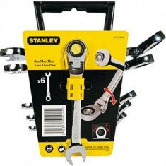 Stanley 4-91-444 Set 6 chei combinate cu clichet articulate 8, 10, 12, 13, 17, 19 mm - 3253564914444