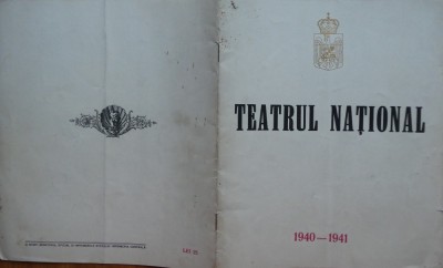 Teatrul National, 1940 - 1941, brosura de prezentare foto