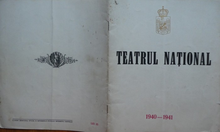 Teatrul National, 1940 - 1941, brosura de prezentare