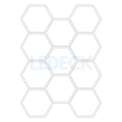 Lumina LED Hexagonala Profesionala Aluminiu , 11 Module 299x415CM - Service Auto, Detailing, Ateliere, Spatii Comerciale foto