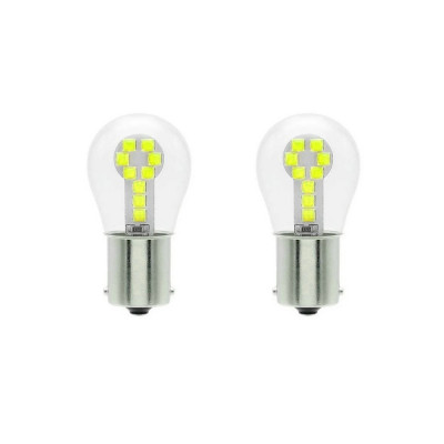 Set 2 LED P21 5W 18 SMD technology pentru semnalizare alb pur foto