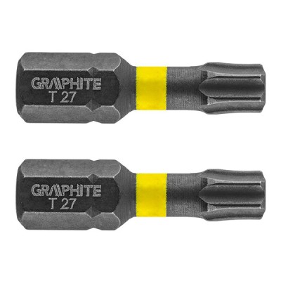 Set biti de impact TX27X25mm 1/4&amp;quot; 2buc. GRAPHITE 56H515 HardWork ToolsRange foto