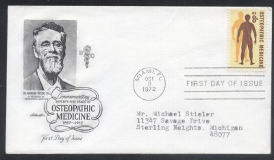 United States 1972 Osteopathic medicine FDC K.682 foto