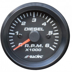 Tahometru SIMONI RACING TM BD Black Line 2 0-6000 RPM pentru masini diesel - RESIGILAT