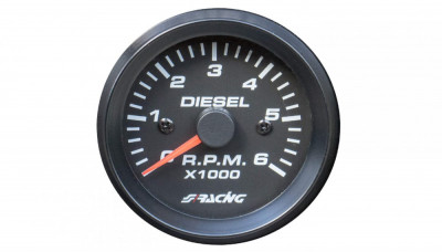 Tahometru SIMONI RACING TM BD Black Line 2 0-6000 RPM pentru masini diesel - RESIGILAT foto