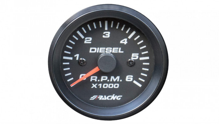 Tahometru SIMONI RACING TM BD Black Line 2 0-6000 RPM pentru masini diesel - RESIGILAT