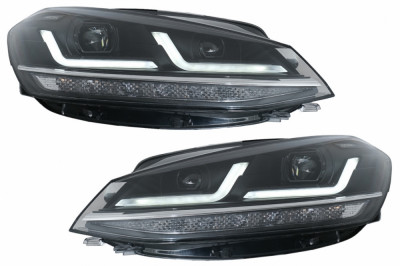 Faruri LEDriving Osram Full LED compatibil cu VW Golf 7.5 VII Facelift (2017-2020) pentru halogen cu Semnal Dinamic LEDHL109-BK foto